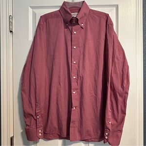 Franceschini Roma Italian Men's Dress Shirt – 100% Cotton – Size 18½ – Maroon